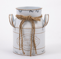 European straight decorative iron bucket-white-1 piece