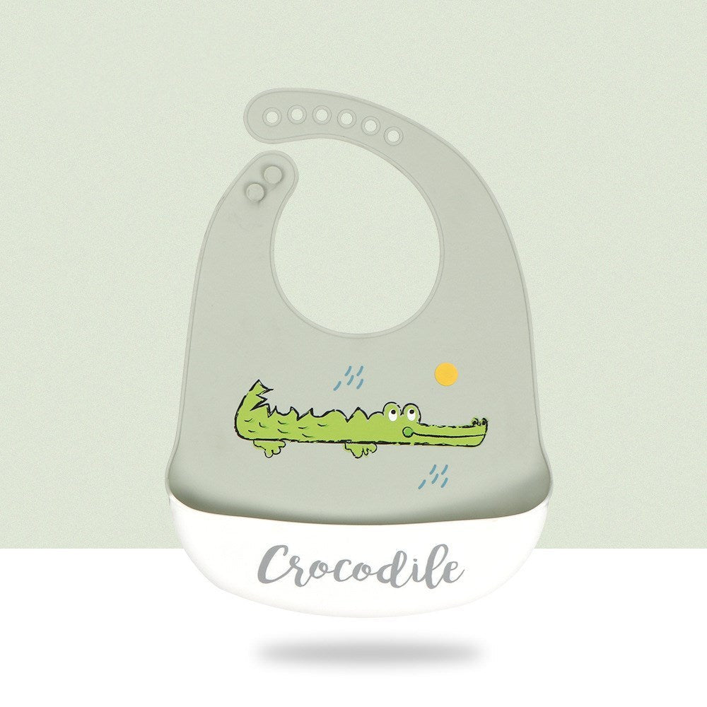 Baby Cartoon Silicone Bib Waterproof And Dirt-proof Super Soft