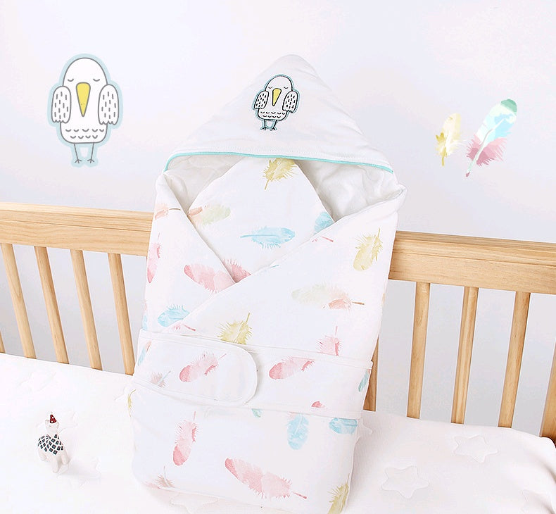 Baby holding autumn and winter newborn belt wrapped cotton newborn thickening blanket baby blanket baby quilt