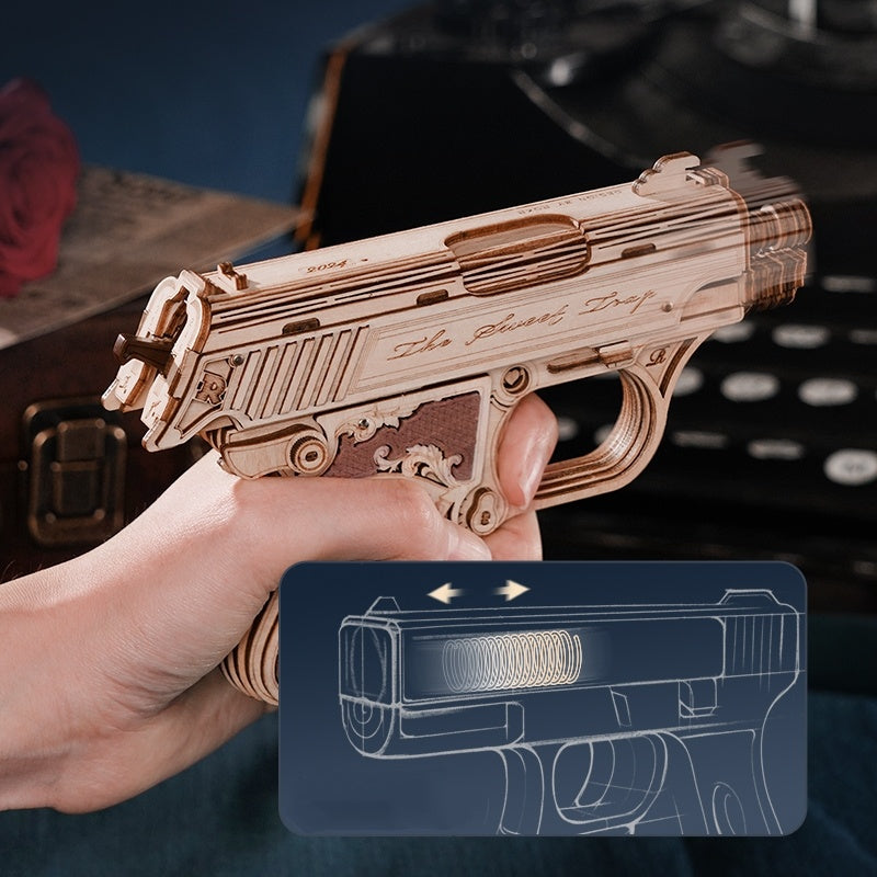 ROBOTIME 3D Puzzle Wooden Hideout Gun Mechanical Construciton Model Craft Kits