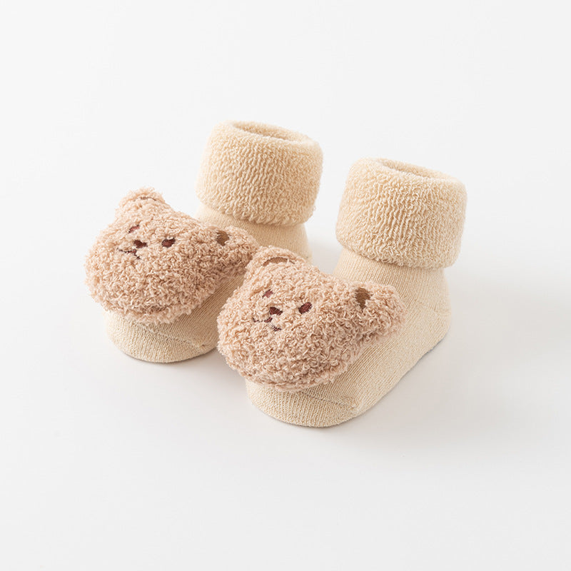 Baby Socks Terry Plus Velvet Thickened Middle Tube Non-slip