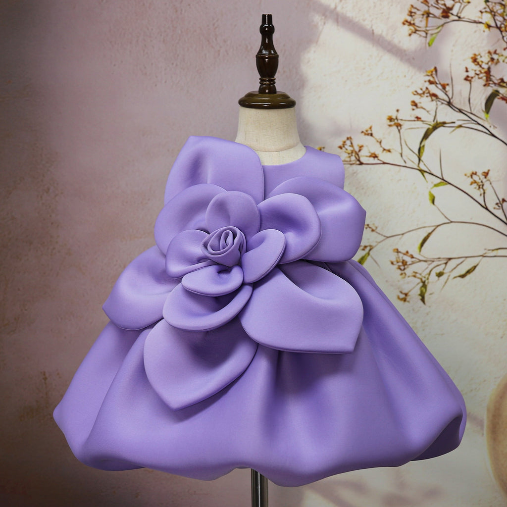 Big Flower Little Girl Dress