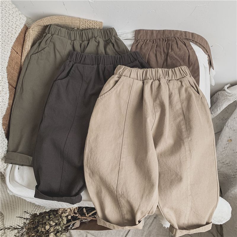 Children's Line-pressing Casual Pants Boys And Girls Baby Pants Spring And Autumn Clothing