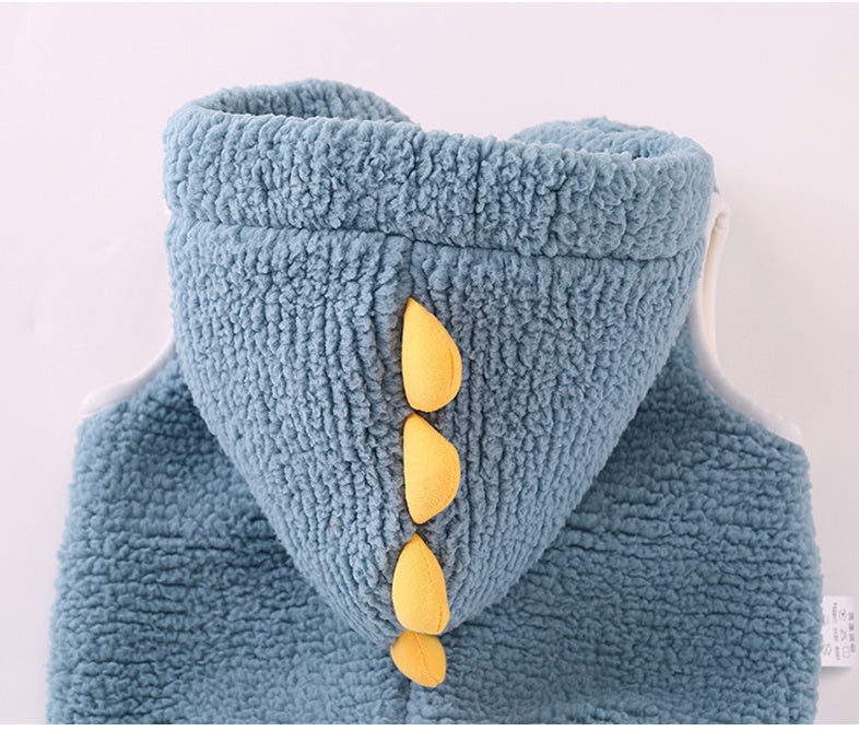 Children's Waistcoat Thickened Baby Girl Vest Waistcoat And Hooded Jacket To Keep Warm