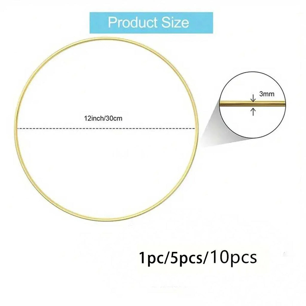 1pc/5pcs /10pcs 2 Sizes Wreath  Gold Hoop Rings For DIY Floral Wedding Decorations,Dream CatcherAnd Wall Hanging Crafts