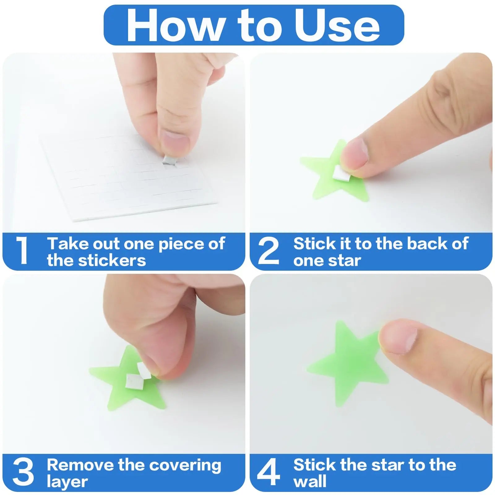 200Pcs Stars for Ceiling,3D Glowing Stars with Moon,6 Colors Adhesive Glowing Stars for Ceiling,Wall Decorations,Room Decor