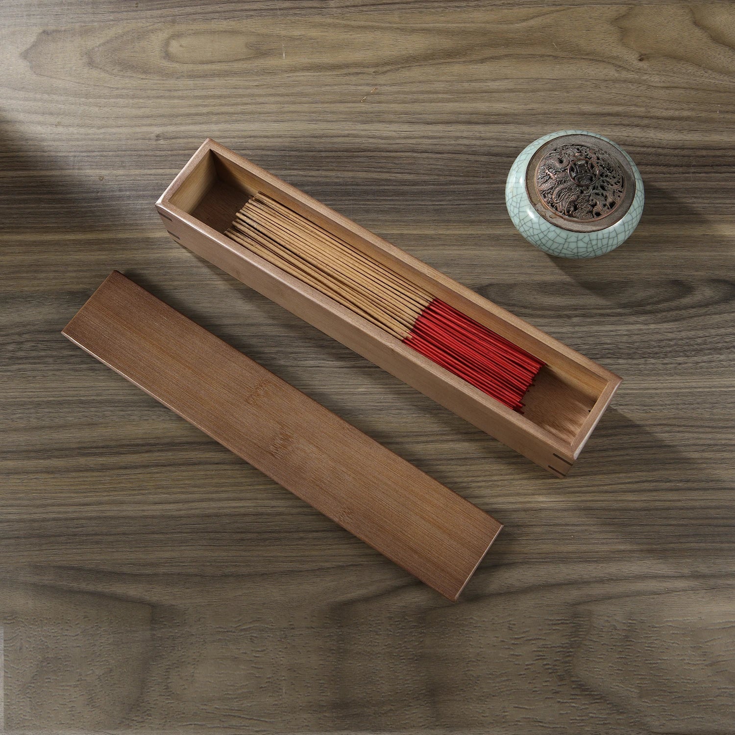 Bamboo Incense Stick Storage Box Handmade Incense Holder Case with Lid Organizer for Incense Sticks Ideal for Meditation Yoga