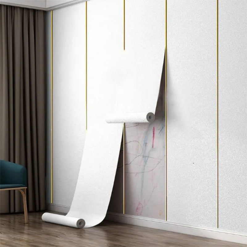 2.8/10m 3D Thicken self-adhesive wallpaper linen plain Diatom Mud wall stickers color decor renovation anti-collision Home Decor