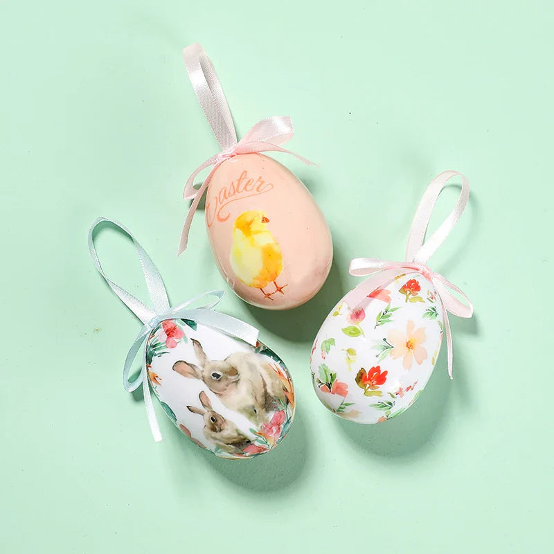 3 Pcs Easter Eggs Bunny Easter Decoration Basket 7 Cm Foam Eggs Home Decor Festoons Hen Party Room Deco Easter Decoration 2024