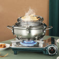 Japanese Deep Frying Pot with a Thermometer and a Lid 304 Stainless Steel Kitchen Tempura Fryer Pan 20 24 cm