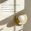 New LED Yellow Cave Stone Round Wall Lamp Living Room Corridor Porch Bedroom Bedside Wall Decorative Lighting