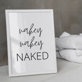 Black and White Modern Funny Nakey Naked Toilet Rules Quote Wall Art Canvas Painting Posters For Bathroom Room Home Decor