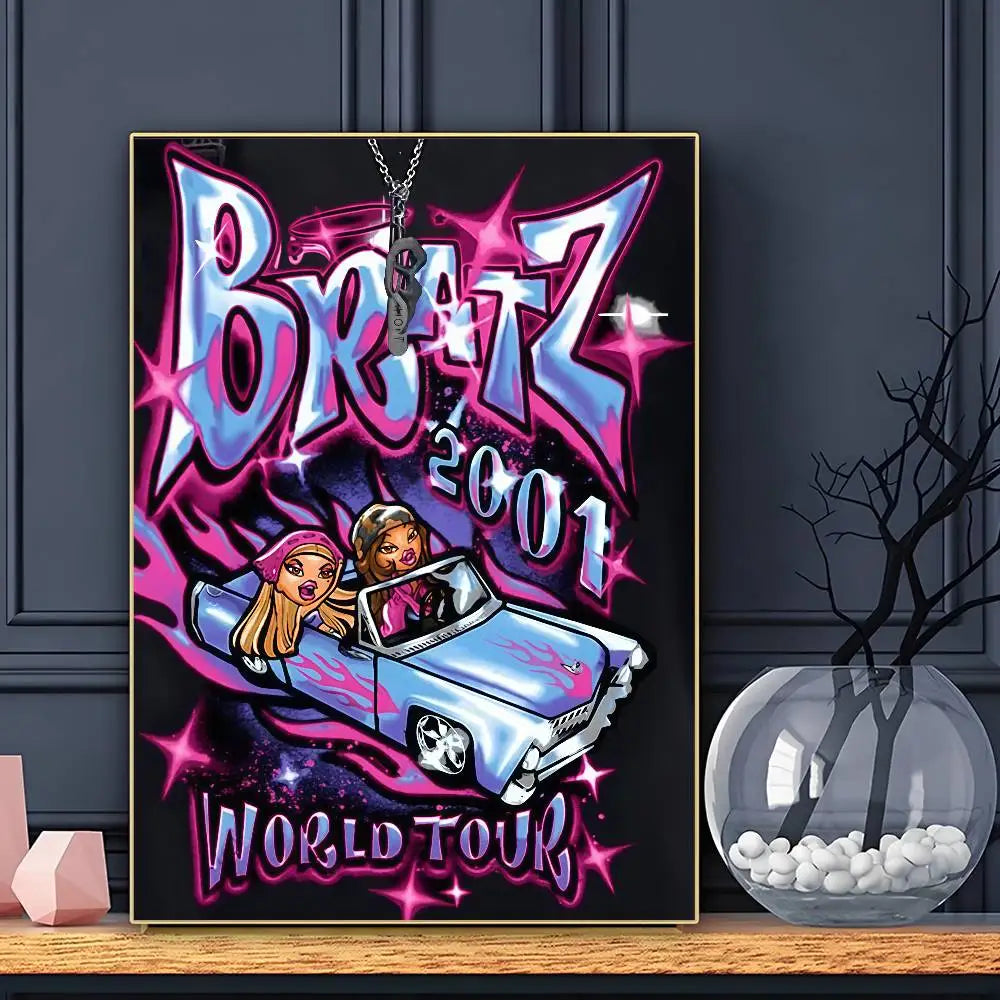 B-Bratz Doll Classic Vintage Poster HD Art Sticky Wall Waterproof Home Living Room Bar Decoration