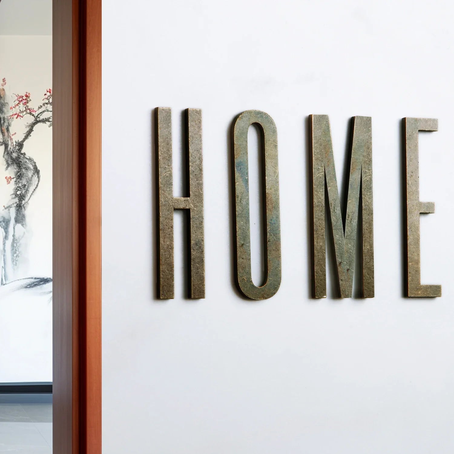 Bronze Self Adhesive House Number Metal English Alphabet Letters for Apartment Room Door Plate Table Mailbox Number Stickers 7cm