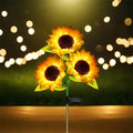 1PC 1/3 Heads Sunflower Solar LED Lights,Warm White Atmosphere Outdoor Decoration Lighting For Garden,Patio,Lawn,Yard