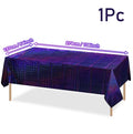 Iridescence Laser Aluminum Film Tablecloth Table Cover Happy Birthday Party Decortion Kids Baby Shower Decor Tablecloth Supplies