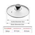 16-32cm Tempered Glass Pot Cover Visible Pot Cover Anti-Scalding Circular Frying Pot Cover Cooking Utensils Kitchen Accessories