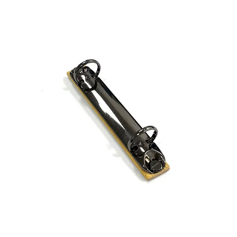 A7 Detachable Buckle Loose-leaf Binder Strip with Bamboo Back Panel 2 Holes Metal Ring Binder Clips for Handbook Album Notebook