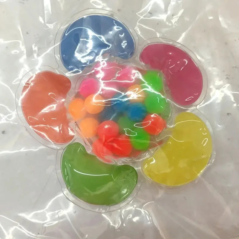 1Pc Color Sorting Sensory Squeeze Toy Vibrant Multi-Color PVC Beads for Youngsters Soft Pinch Pop Fidget Toys Games Party Gifts
