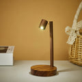 Wooden Table Lamp Retro Night Light with Rotary Switch LED Eye Protection Bedside Lamp Desktop Decorative Lights