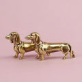 Pure Copper Dachshund Statue Vintage Brass Figurines Home Decote Desktop Ornament Miniatures Antique Tea Pet Crafts Gifts