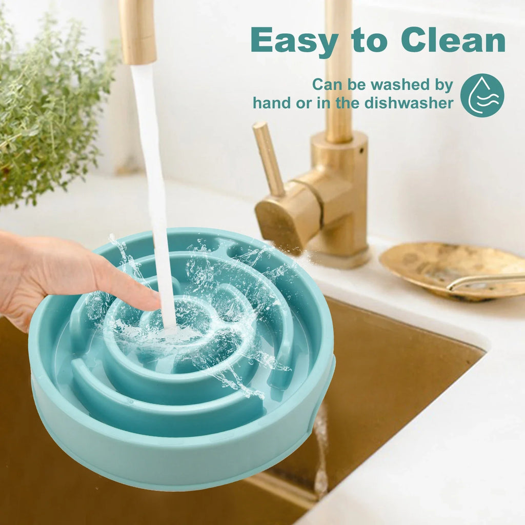 Pet Dog Slow Feeder Bowl Fun Non Slip Anti-Gulping Slower Food Feeding Dishes Eco Dog Bowl for Small Medium Large Dogs Puppy