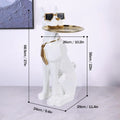 Modern Geometric Dog Statue Side Table with Tray Butlers Design Animal Decorative Table for Living Room Home Decor