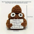 Cute Crochet Doll Positive Poo Creative Knitted Decor Emotional Support Positive Message Card  New Year Birthday Gift