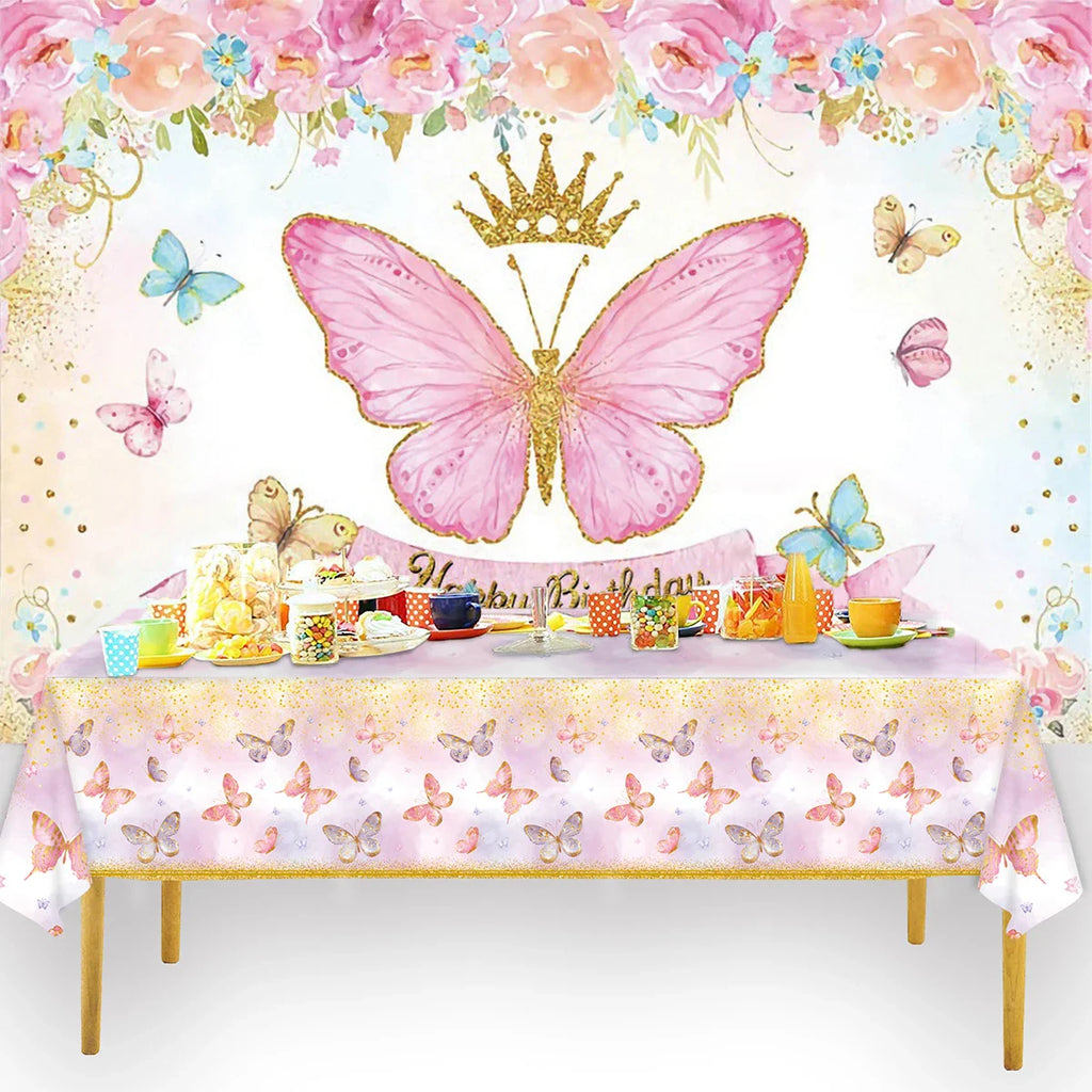 Purple Butterfly Disposable Tableware Napkin Butterfly Birthday Party Decor Girl Baby Shower Baptism Gender Reveal Supplies