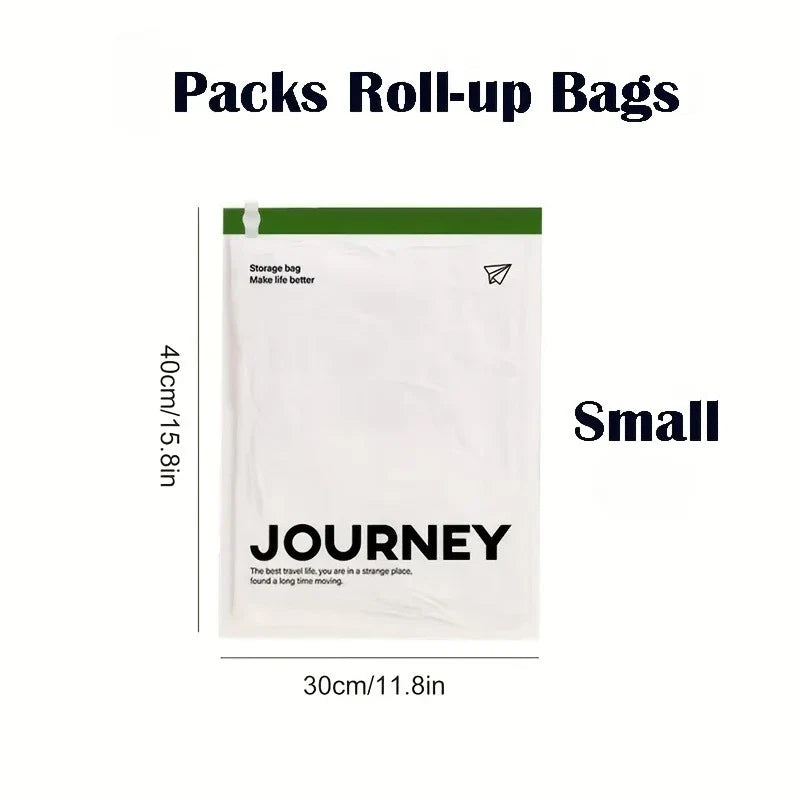 4-Pack Colorful Compression Bags! 3 Sizes, Space-Saving, Roll-Up Design. Waterproof, Durable for Trips & Outdoors