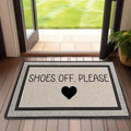 VIKAMA SHOES OFF PLEASE Printed Rug, Dirt-Resistant and Easy-Clean Entrance Mat for Hallways and Bedroom Doorways Home Decor