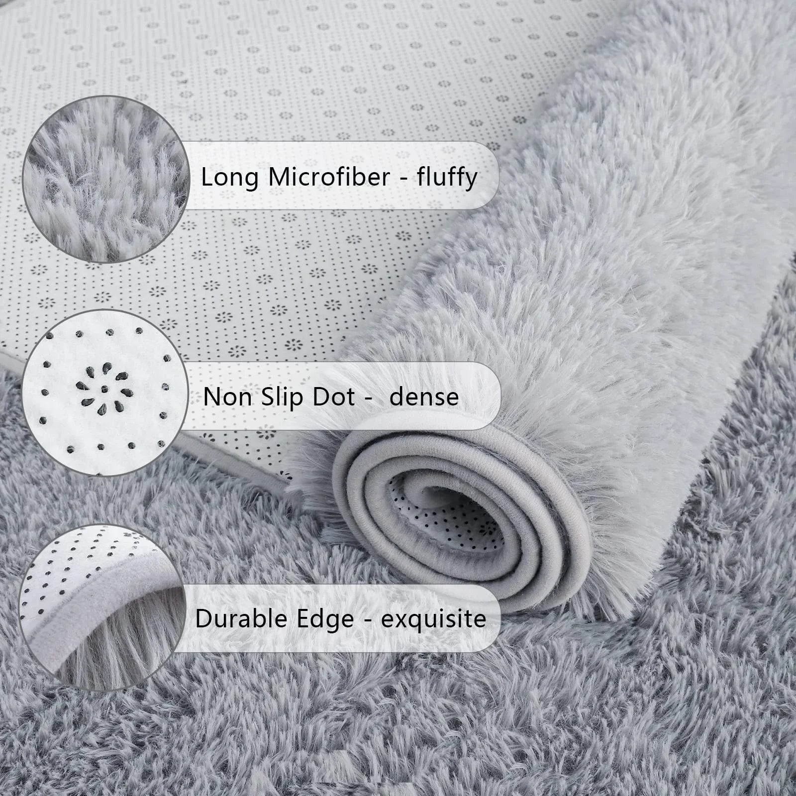 VIKAMA Soft Running Rug, Plush And Fluffy Bedroom And Living Room Carpet, Nursery And Children's Room Floor Mat For Home Decor