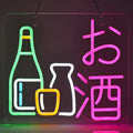 Japanese Sake Neon Sign LED Neon Light Sign for Wall Decor USB Powered for Izakaya Indoor Restaurant Live Bar Party Decoration