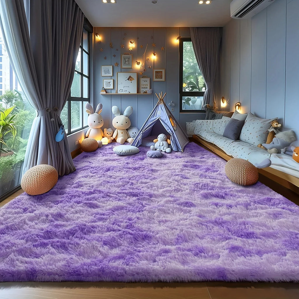 VIKAMA Silky Dream Purple Carpet High-end Carpet For Live Room  Girls Bedroom Carpet Bedside Rugs Warm Washable Carpet Home Deco
