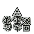 DND Game Polyhedral Dice Set with Textures Pattern 7pcs of D4 D6 D8 D10 D% D12 D20 for RPG Board Game Accessories