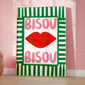 Maximalist Eclectic Pink French Quotes Bisou Bisou Bonjour Bonne Nuit Wall Art Canvas Painting Posters Living Room Home Decor