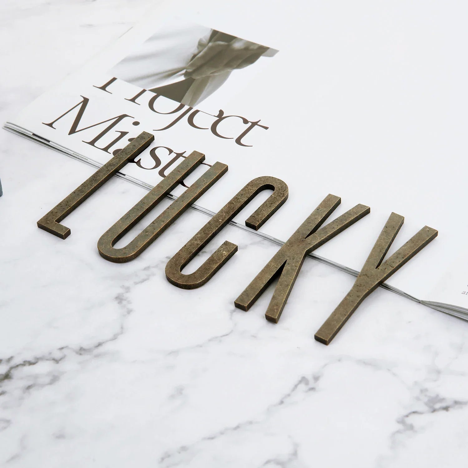 Bronze Self Adhesive House Number Metal English Alphabet Letters for Apartment Room Door Plate Table Mailbox Number Stickers 7cm