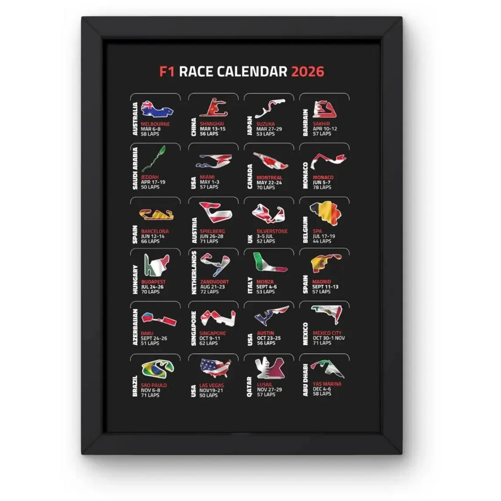 Lap Legends 2025 Racing Program Print Unframed Wall Art Decor Ideal Gift for Formula 1 F1 Fans