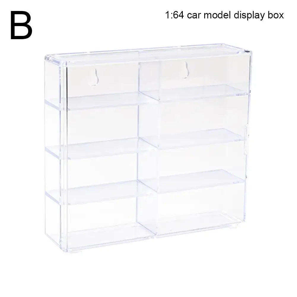 1:64 Acrylic Car Display Box For Hot Wheels Car Model Toy 8 Grid Cabinet Rack Dustproof Stackable Car Storage Box For Hotwheels