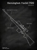 Weapons Blueprint Poster Black Board Guns Blueprint Wall Art Canvas Painting Military Enthusiast Home Room Wall Decor Gunfight