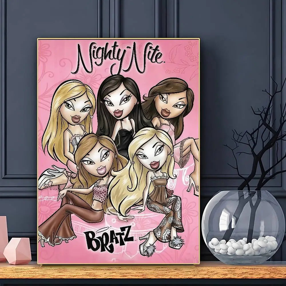 B-Bratz Doll Classic Vintage Poster HD Art Sticky Wall Waterproof Home Living Room Bar Decoration