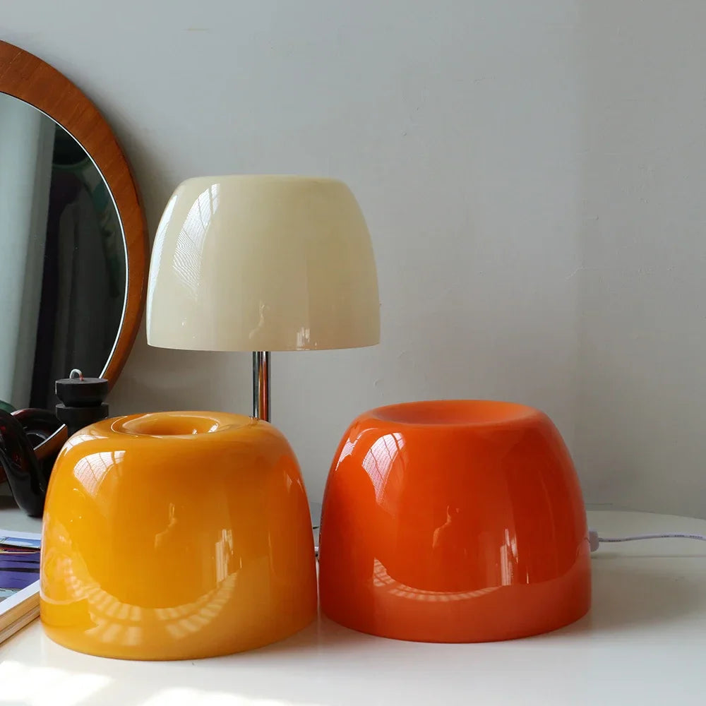 Medieval Glass Table Lamp Retro American Living Room Dining Room Lamp Bauhaus Table Lamp House Quiet Warm Bedroom Bedside