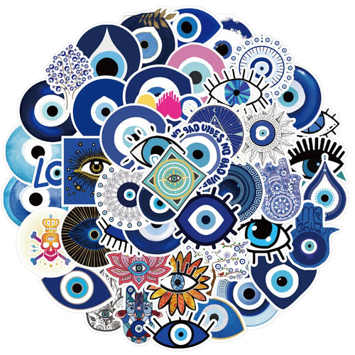 10/30/50pcs Gothic Turkish Evil Eye Graffiti Stickers Aesthetic Decals Skateboard Motorcycle Phone Car Cool Waterproof Sticker