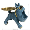 Statue de chien en résine, plateau de rangement de bouledogue, décoration animale, Sculpture d'art artisanal en résine, Sculptur