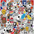 50/100/200Pcs Fashion Cool Brand Logo Stickers Aesthetic Motorcycle Phone Car Skateboard Laptop Sticker Decal Classic Kids Toy