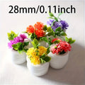 5pcs Mini Flower Pot Decorations Dollhouses Vibrant Artificial Flowers Home Decor Car Mini Flower Pots Holiday Gifts Party Favor