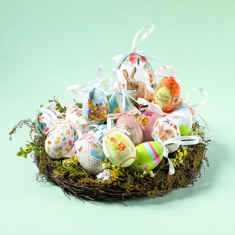 3 Pcs Easter Eggs Bunny Easter Decoration Basket 7 Cm Foam Eggs Home Decor Festoons Hen Party Room Deco Easter Decoration 2024