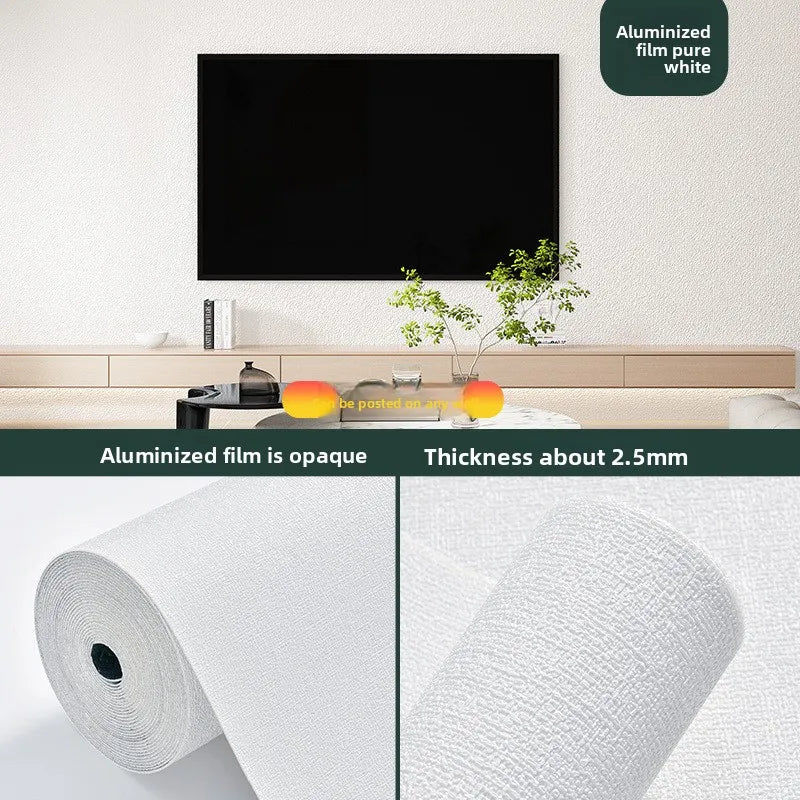 2.8/10m 3D Thicken self-adhesive wallpaper linen plain Diatom Mud wall stickers color decor renovation anti-collision Home Decor