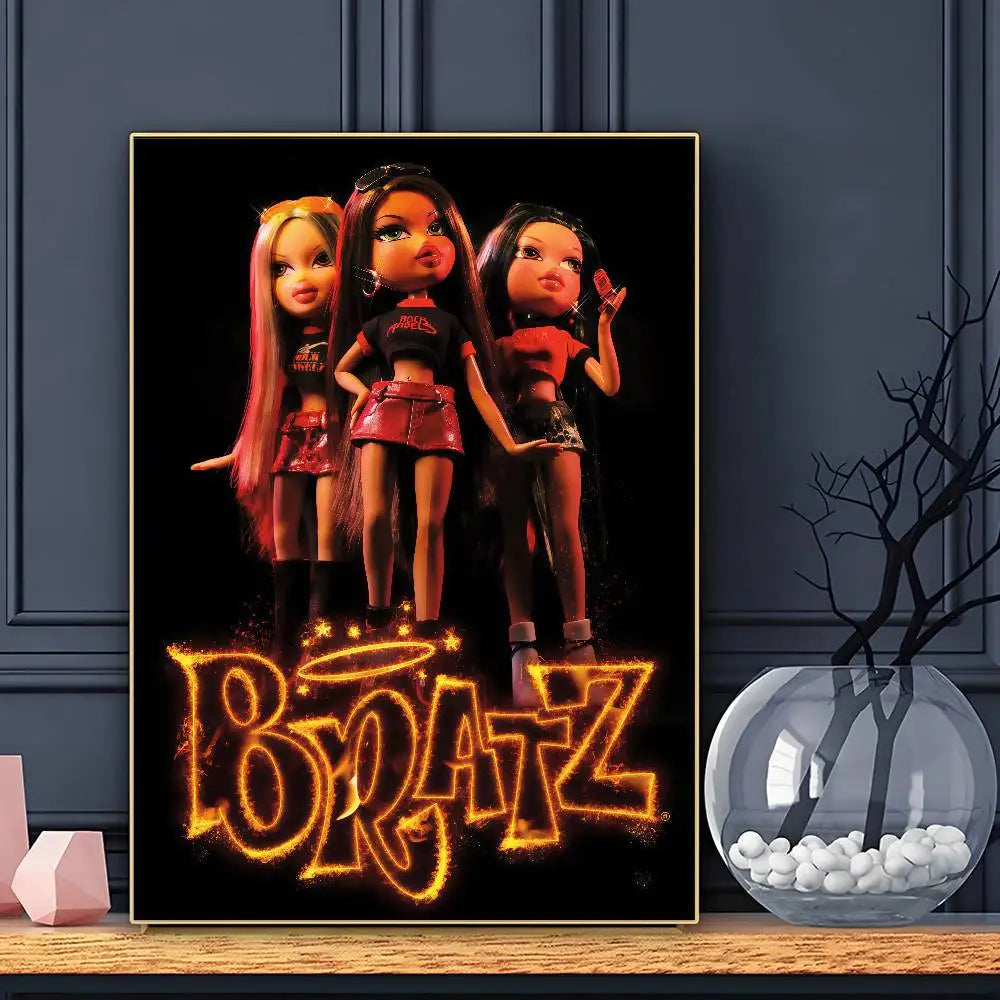 B-Bratz Doll Classic Vintage Poster HD Art Sticky Wall Waterproof Home Living Room Bar Decoration