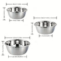 Stainless Steel Round Kitchen Cooking and Baking Kneading Bowl, Washing Fruit and Vegetable Bowl